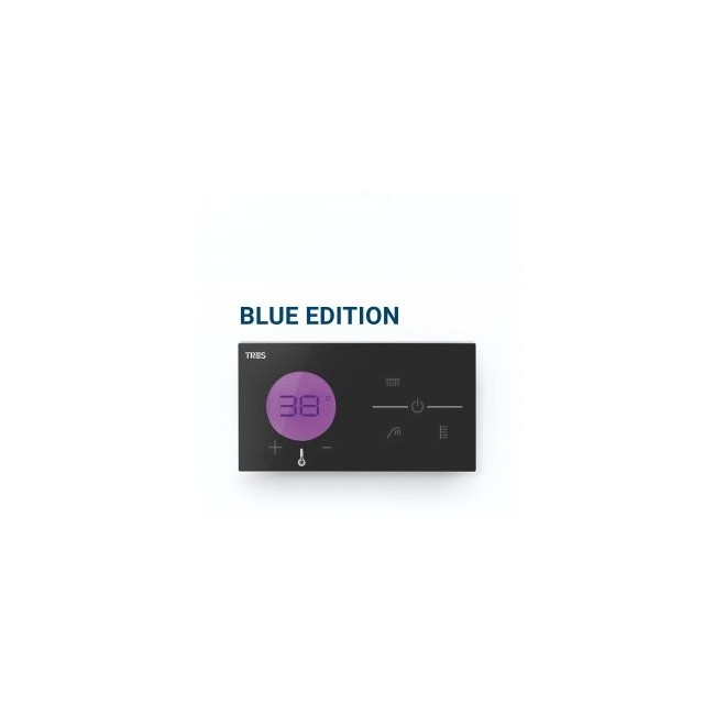 Conntrôle thermostatique électronique encastré Shower Technology Blue Edition Noir / Chromé - TRES 49288398 49288398TRES