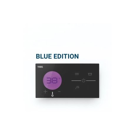 Conntrôle thermostatique électronique encastré Shower Technology Blue Edition Noir / Chromé - TRES 49288399 49288399TRES