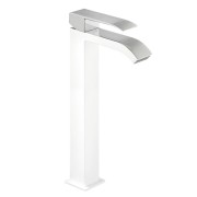 Mitigeur lavabo avec bec cascade Blanc Chromé Cuadro Exclusive  - TRES 00681001BL 00681001BLTRES