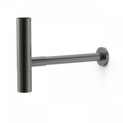 Siphon de lavabo apparent télescopique AVEC CACHE‑SIPHON Noir métallisé brossé - TRES 16110342KMB 16110342KMBTRES