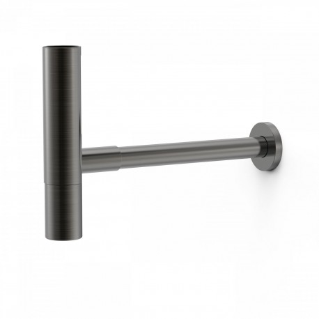 Siphon de lavabo apparent télescopique AVEC CACHE‑SIPHON  Noir métallisé brossé - TRES 16110342KMB 16110342KMBTRES