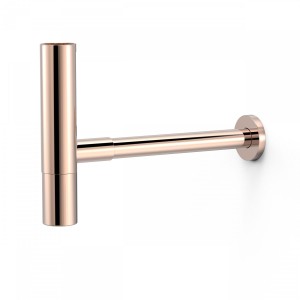 Siphon de lavabo apparent télescopique AVEC CACHE‑SIPHON  OR ROSE - TRES 16110342OP 16110342OPTRES