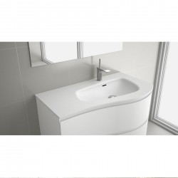 Plan vasque MAM 900 coquette à gauche solid surface 910 x 12 x 510 mm - SALGAR 87593 87593SALGAR