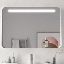 Miroir APOLO 800 blanc horizontal avec bandeau éclairage LED (10 W) IP 44 800 x 700 x 110 mm - SALGAR 87858 87858SALGAR