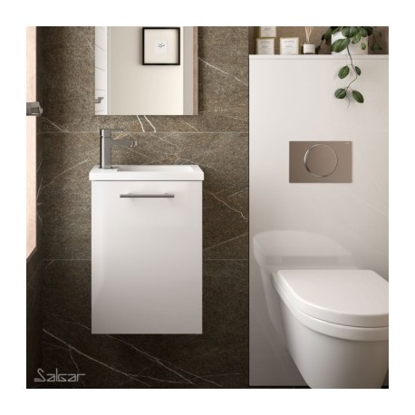 Meuble lave-mains et vasque Blanc Brillant MICRO - SALGAR 22520 