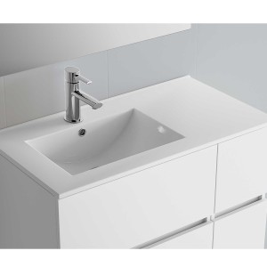 Vasque IBERIA 855 coquette à droite EN PORCELAINE BLANCHE 855 x 20 x 460 mm - SALGAR 21090 
