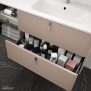Meuble de salle de bain suspendu UNIIQ 1200 MACCHIATO gauche 1 porte et 2 tiroirs  - SALGAR 83101 