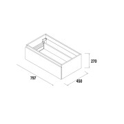 Module salle de bain SPIRIT 800 1 tiroir métallique BLANC BRILLANT 797 x 270 x 450 mm - SALGAR 22631 