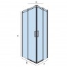 Paroi de douche HELSINKI d’angle 2P et 2F Paillettes Transparentes 775 x 975 x 1950 mm - SALGAR 22463 