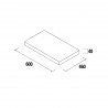 Plan de toilette 600 CHÊNE AFRICAIN 40 mm - SALGAR 23016 