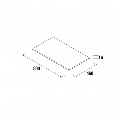 Plan de toilette 800 BLANC BRILLANT 16 mm - SALGAR 22964 