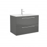 Meuble de salle de bain Gris Brillant FUSSION CHROME - SALGAR - 23294 