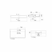 Plan vasque VENETO 1010 en porcelaine blanche - SALGAR 23397 