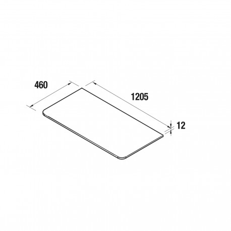 Plan de toilette UNIIQ 1200 SOLID SURFACE 1205 x 12 x 460 mm - SALGAR 24728 