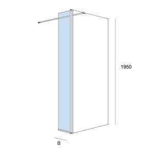 Paroi de douche HEAVEN walk-in Paillettes Transparentes 400 x 1950 mm  - SALGAR 25407 