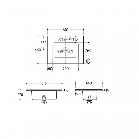 Vasque en porcelaine CONSTANZA 610 BLANCHE - SALGAR 26783