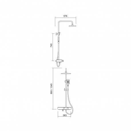 Kit de douche à mitigeur thermostatique QUEBEC - SALGAR 26766 