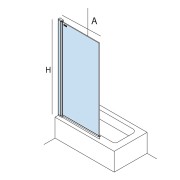 Paroi de douche HEAVEN BATH walk-in pour baignoire Paillettes Transparentes 900 x 1400 mm  - SALGAR 26728 