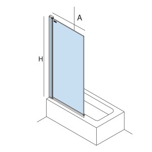 Paroi de douche HEAVEN BATH walk-in pour baignoire Paillettes Transparentes 900 x 1400 mm  - SALGAR 26728 