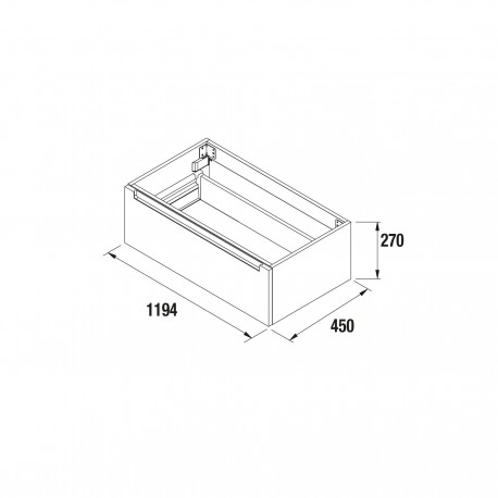 Module salle de bain MONTERREY 1200 1 tiroir métallique BLANC BRILLANT 1197 x 270 x 450 mm - SALGAR 26672 