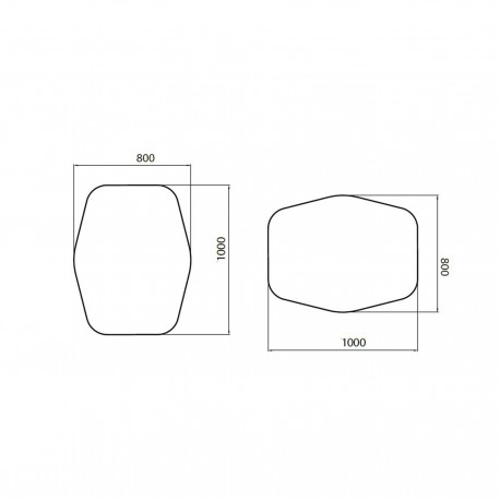 Miroir ORGANIC 800 avec LED lumière 800 x 1000 mm - SALGAR 26776 