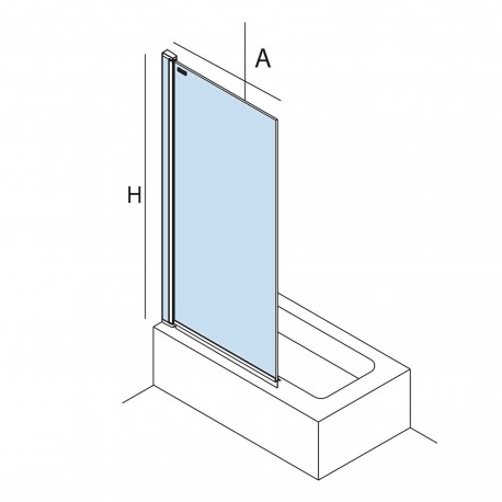 Paroi de douche HEAVEN BATH walk-in pour baignoire Paillettes Transparentes 800 x 1400 mm  - SALGAR 26727 