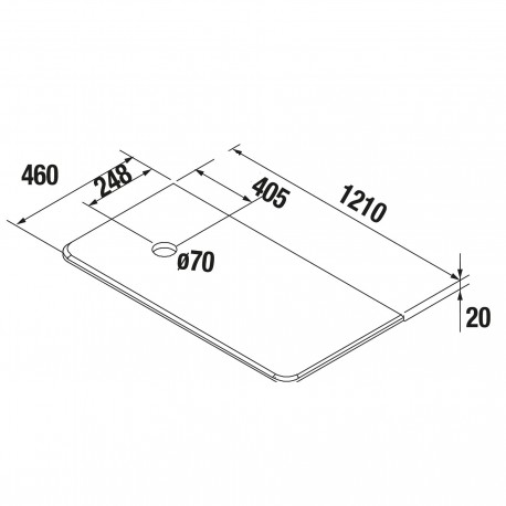 Plan de toilette UNIIQ 1200 droite CALACATTA pour plan vasque à poser 1210 x 22 x 460 mm - SALGAR 83942 