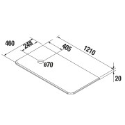 Plan de toilette UNIIQ 1200 droite CALACATTA pour plan vasque à poser 1210 x 22 x 460 mm - SALGAR 83942 
