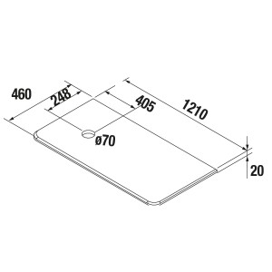 Plan de toilette UNIIQ 1200 droite CALACATTA pour plan vasque à poser 1210 x 22 x 460 mm - SALGAR 83942 