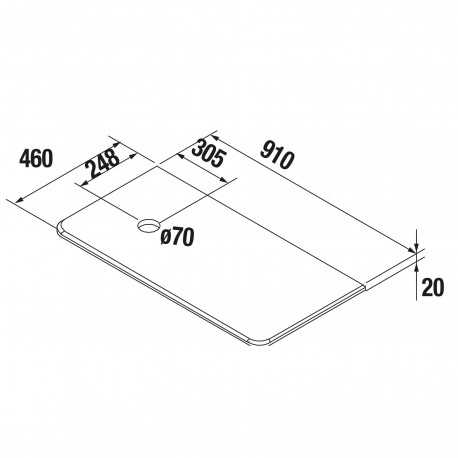 Plan de toilette UNIIQ 900 droite CALACATTA pour plan vasque à poser 910 x 22 x 460 mm - SALGAR 83914 