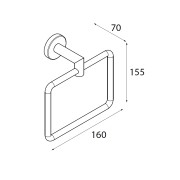 Anneau bidet LISSY BLACK  160 x 155 x 70 mm - SALGAR 82200 