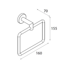 Anneau bidet LISSY BLACK  160 x 155 x 70 mm - SALGAR 82200 
