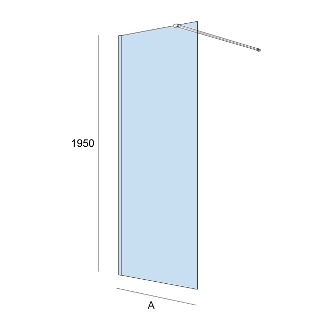 Paroi de douche BLACK HEAVEN walk-in Frame 1000 x 1950 mm  - SALGAR 82276 