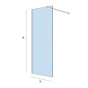 Paroi de douche HEAVEN walk-in Transparent 1200 x 1950 mm - SALGAR 82273