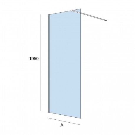Paroi de douche BLACK HEAVEN walk-in Frame 1400 x 1950 mm  - SALGAR 82278 
