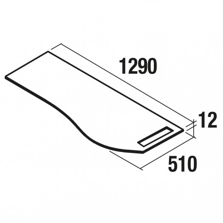 Plan de toilette arrondi gauche avec porte-serviette intégré en Solid Surface- MAM - SALGAR - 85970 