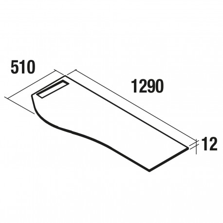 Plan de toilette arrondi droit avec porte-serviette intégré en Solid Surface- MAM - SALGAR - 85969 