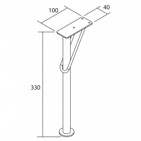 Jeu 2 pieds DEVA BLANC Hauteur 330 mm - SALGAR 84125 