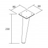 Jeu 2 pieds DANNA NOIR Hauteur 230 mm - SALGAR 84142 