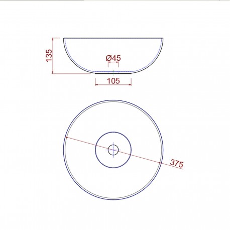 Vasque à poser sans siphon ni bonde de vidage 380 x 140 mm Noir Mat LOKUM - SALGAR 87734