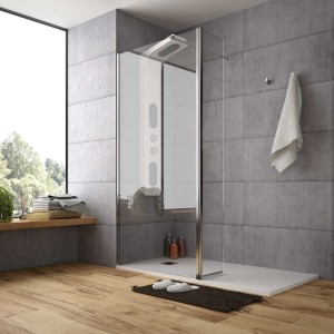 Paroi de douche HEAVEN walk-in Paillettes Transparentes 400 x 1950 mm  - SALGAR 25407 