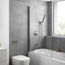 Paroi de douche HEAVEN BATH walk-in pour baignoire Paillettes Transparentes 800 x 1400 mm - SALGAR 26727 