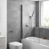 Paroi de douche HEAVEN BATH walk-in pour baignoire Paillettes Transparentes 800 x 1400 mm - SALGAR 26727