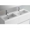 Vasque TOSCANA 1400 doble CHARGE MINÉRAL BLANC 1405 x 50 x 460 mm - SALGAR 27144 