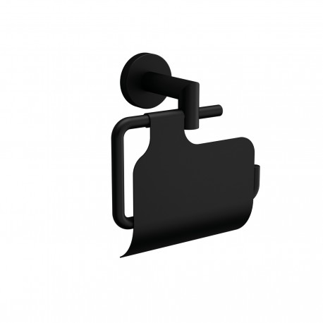 Porte-rouleau Noir mat avec couvercle LISSY - SALGAR 82198 