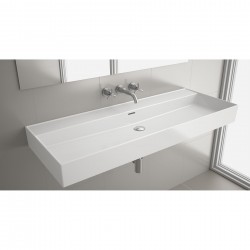 Plan vasque VENETO 1210 PORCELAINE BLANCHE a vasque sans siphon, ni bonde de vidage clic-clac, ni mitigeur 1210 x 120 x 460 mm -