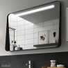 Miroir APOLO 800 noir horizontale avec bandeau éclairage LED (10 W) IP 44 800 x 700 x 110 mm - SALGAR 87860 