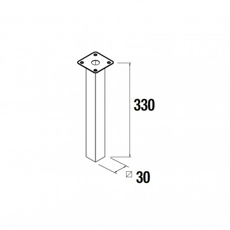 Jeu 2 pieds 30X330 Chrome - SALGAR 23899 