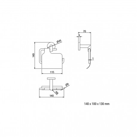 Porte-rouleau avec couvercle SIL   - SALGAR 12798 