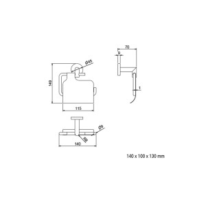 Porte-rouleau avec couvercle SIL   - SALGAR 12798 